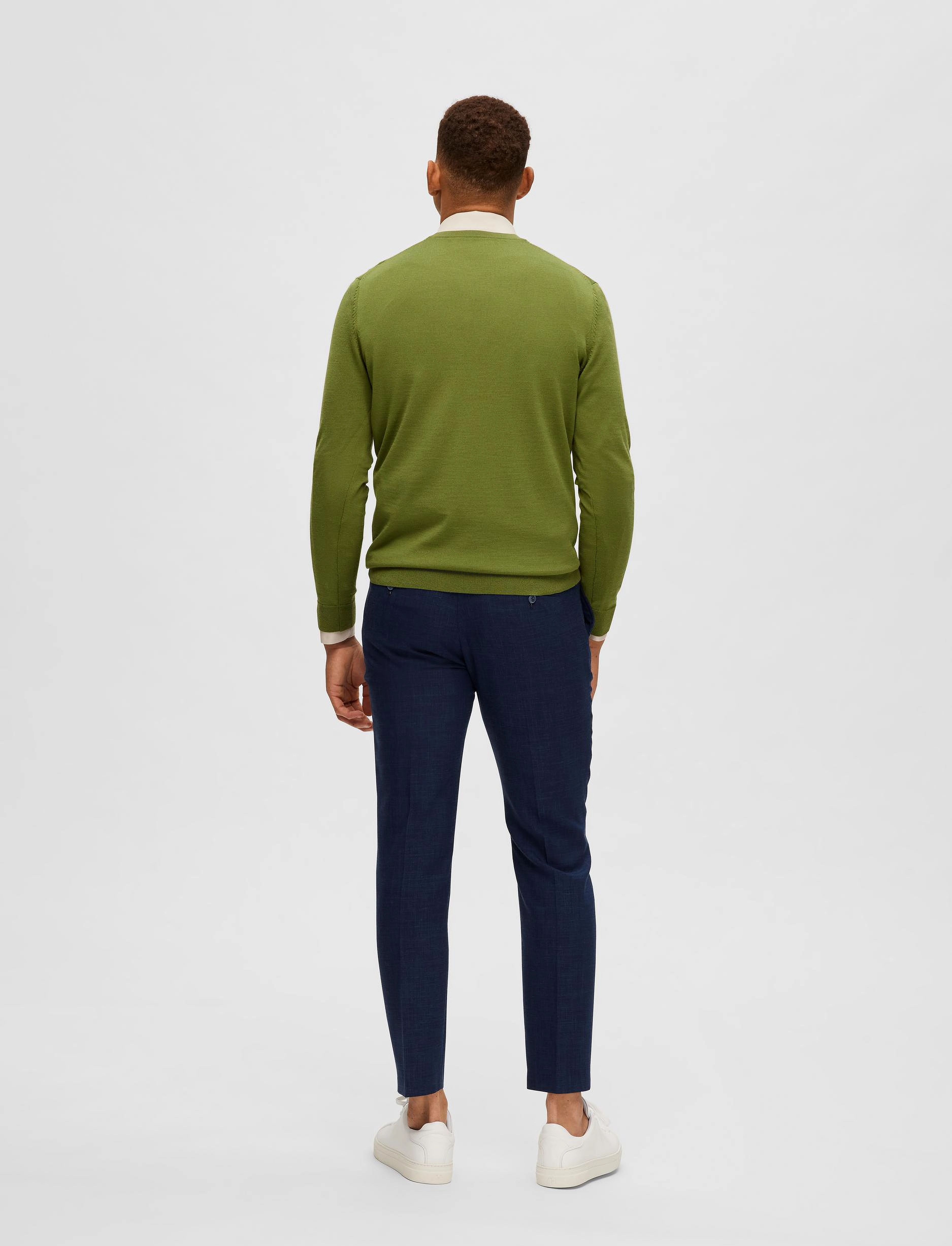 Selected - SLHTOWN MERINO COOLMAX KNIT CREW B - olive branch - 3
