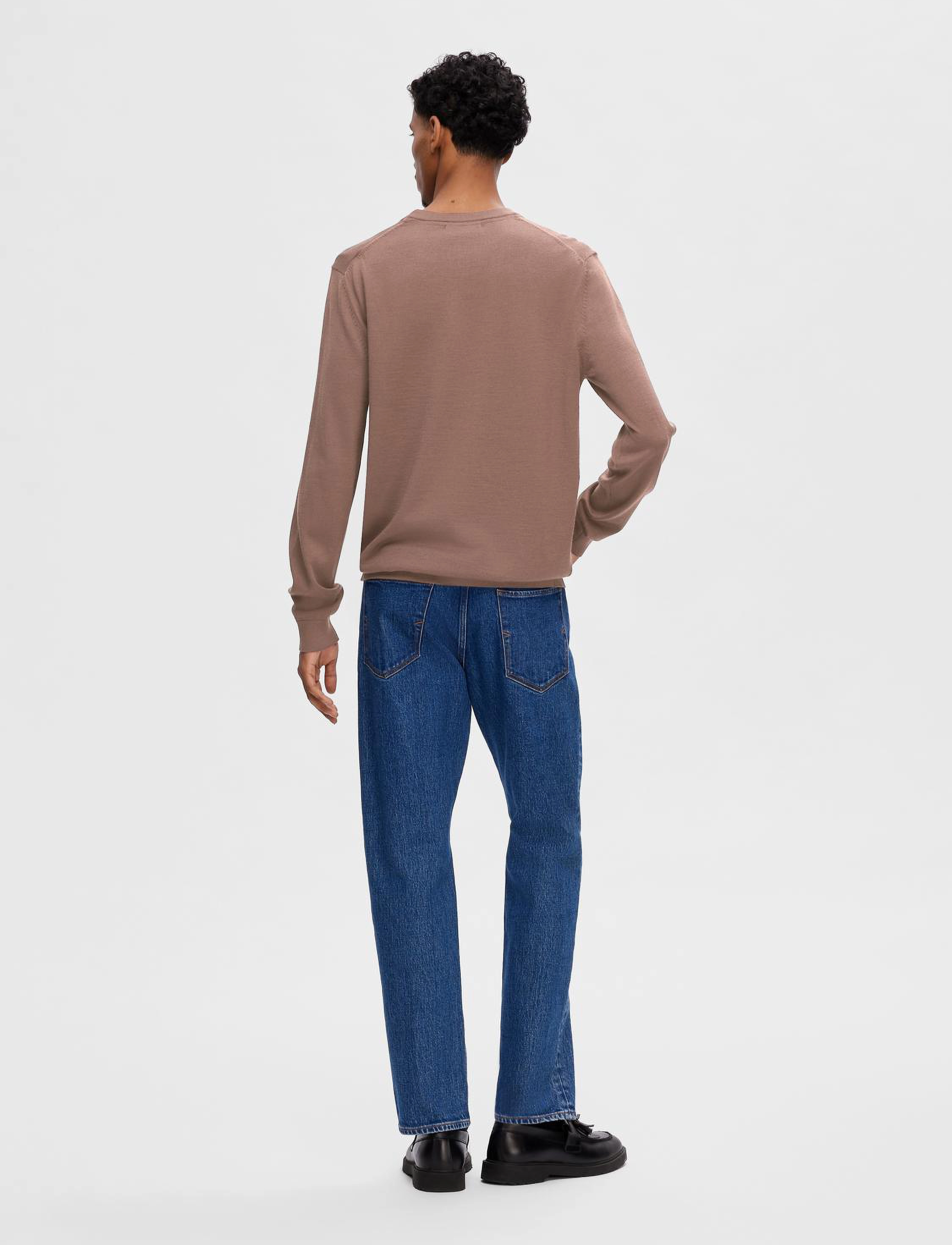 Selected - SLHTOWN MERINO COOLMAX KNIT CREW B - peppercorn - 3