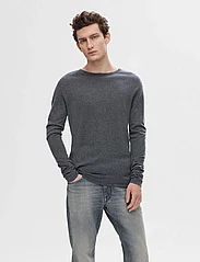 Selected Homme - SLHROME LS KNIT CREW NECK NOOS - perusneuleet - anthracite - 2