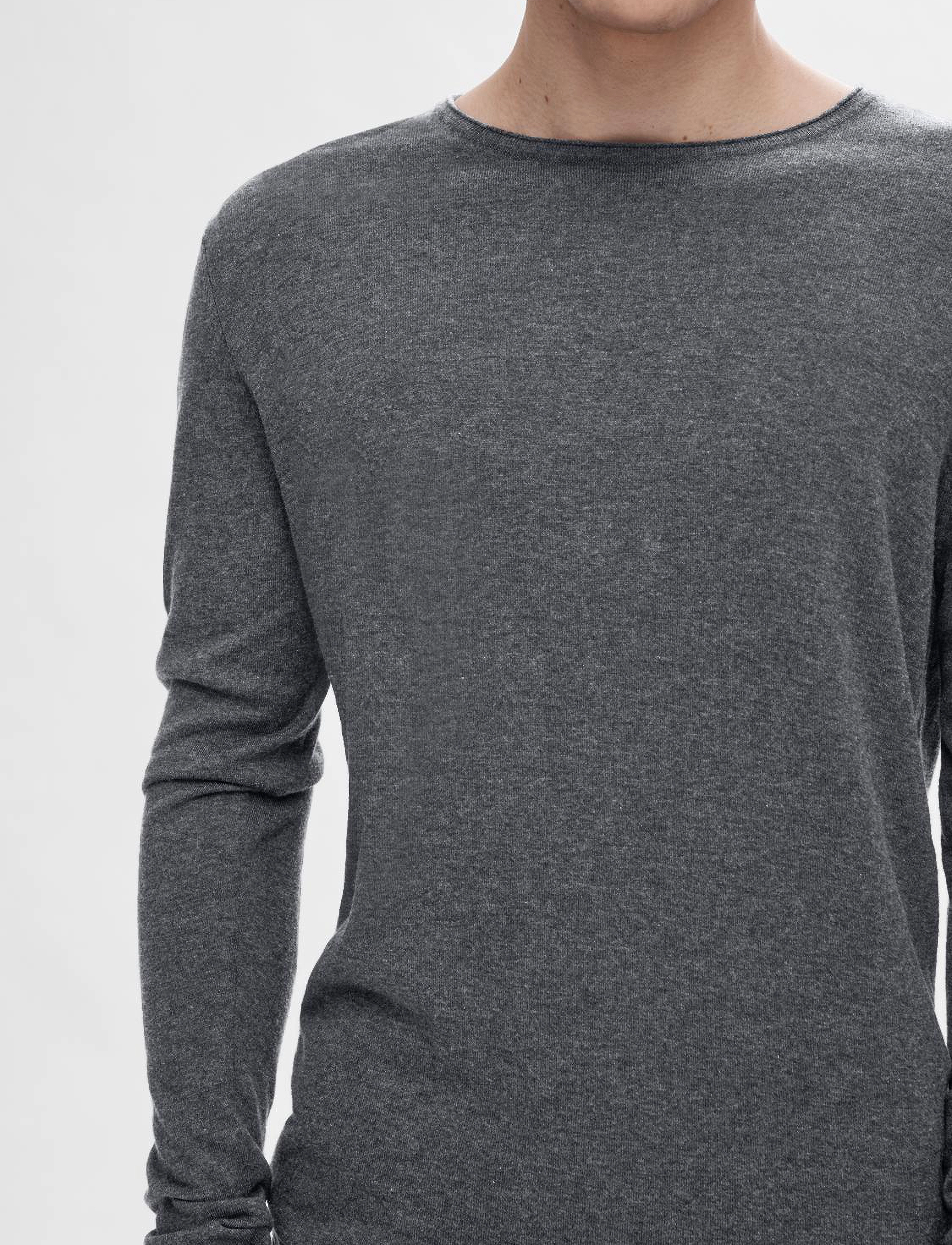 Selected - SLHROME LS KNIT CREW NECK - rund hals - anthracite - 5