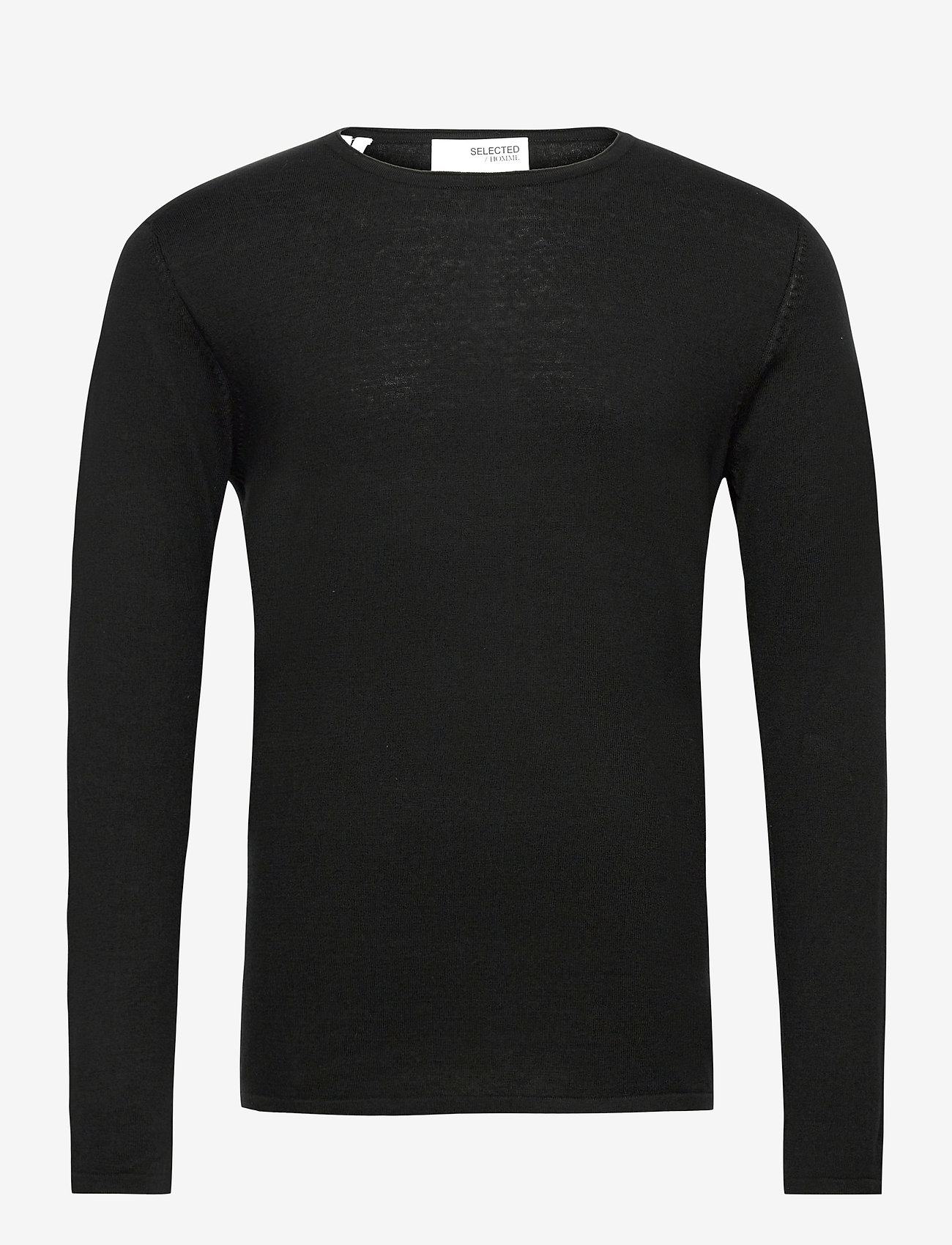 Selected Homme - SLHROME LS KNIT CREW NECK NOOS - perusneuleet - black - 0