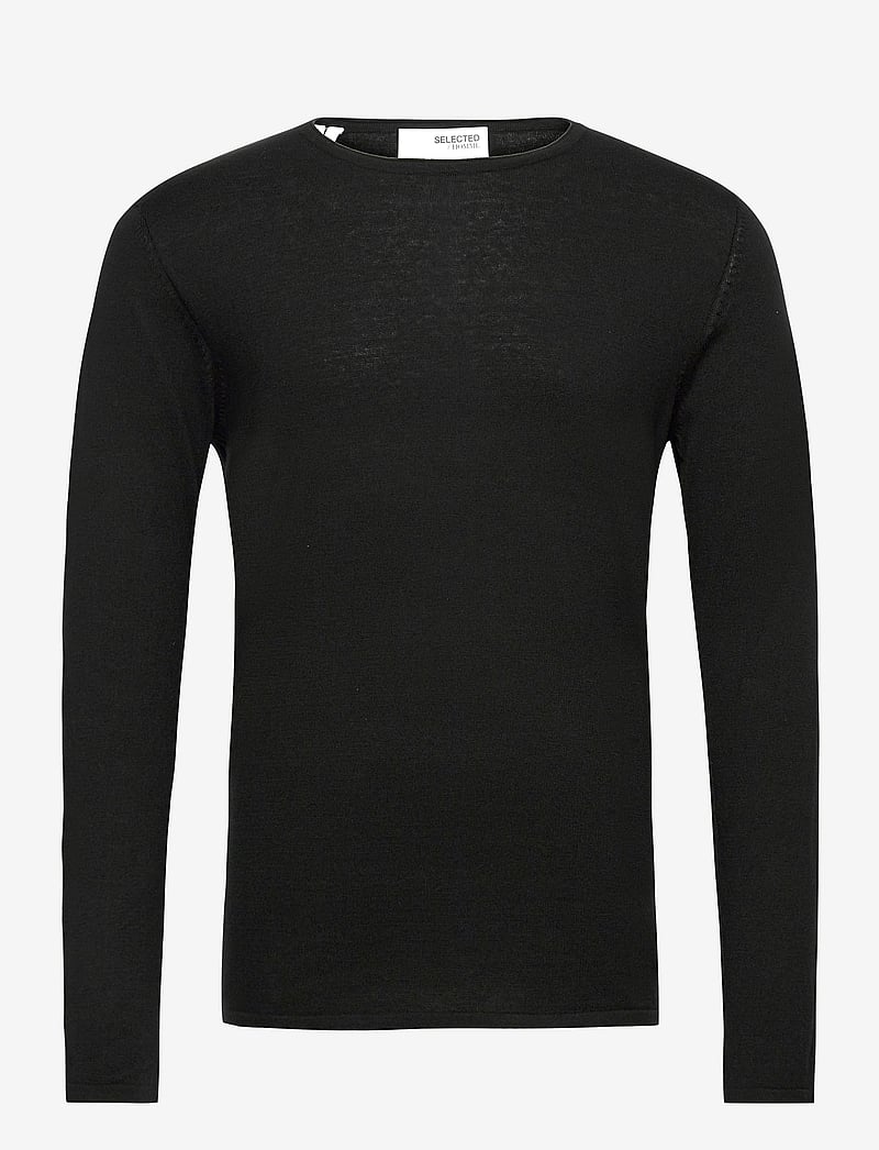 Selected - SLHROME LS KNIT CREW NECK - rundhals - black - 1