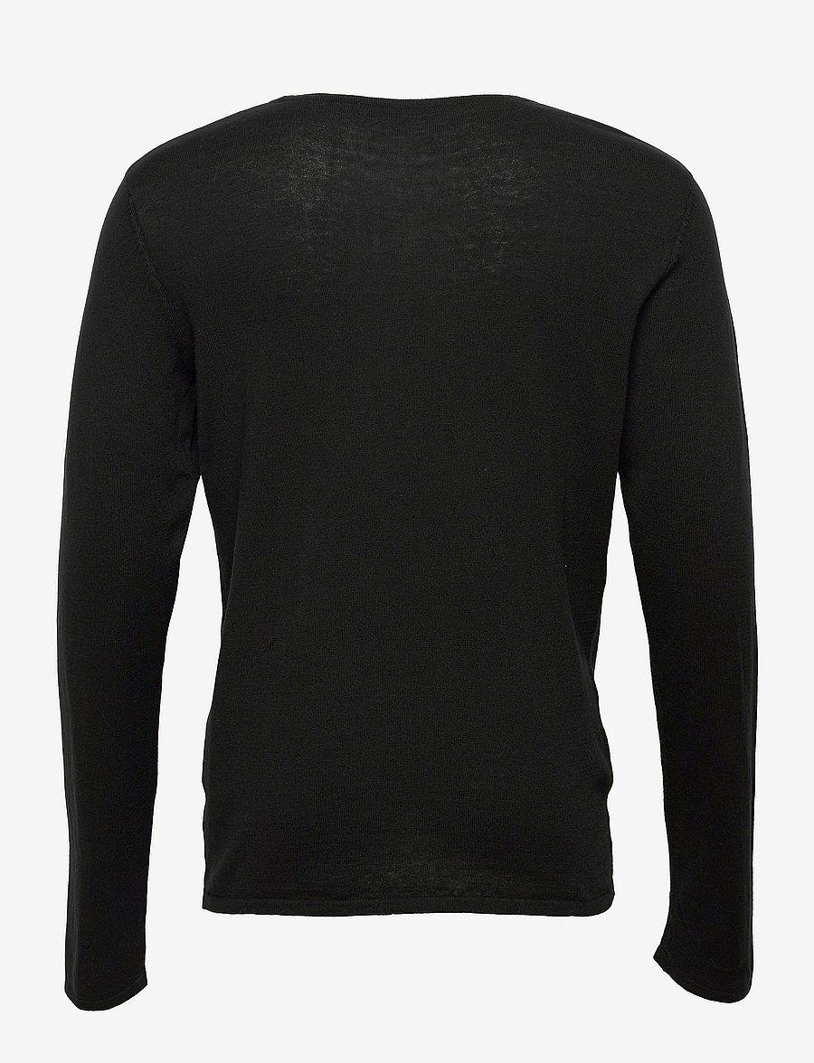 Selected - SLHROME LS KNIT CREW NECK - pulls col rond - black - 2