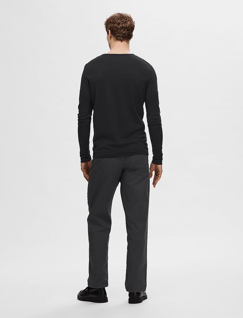 Selected - SLHROME LS KNIT CREW NECK - rundhals - black - 3