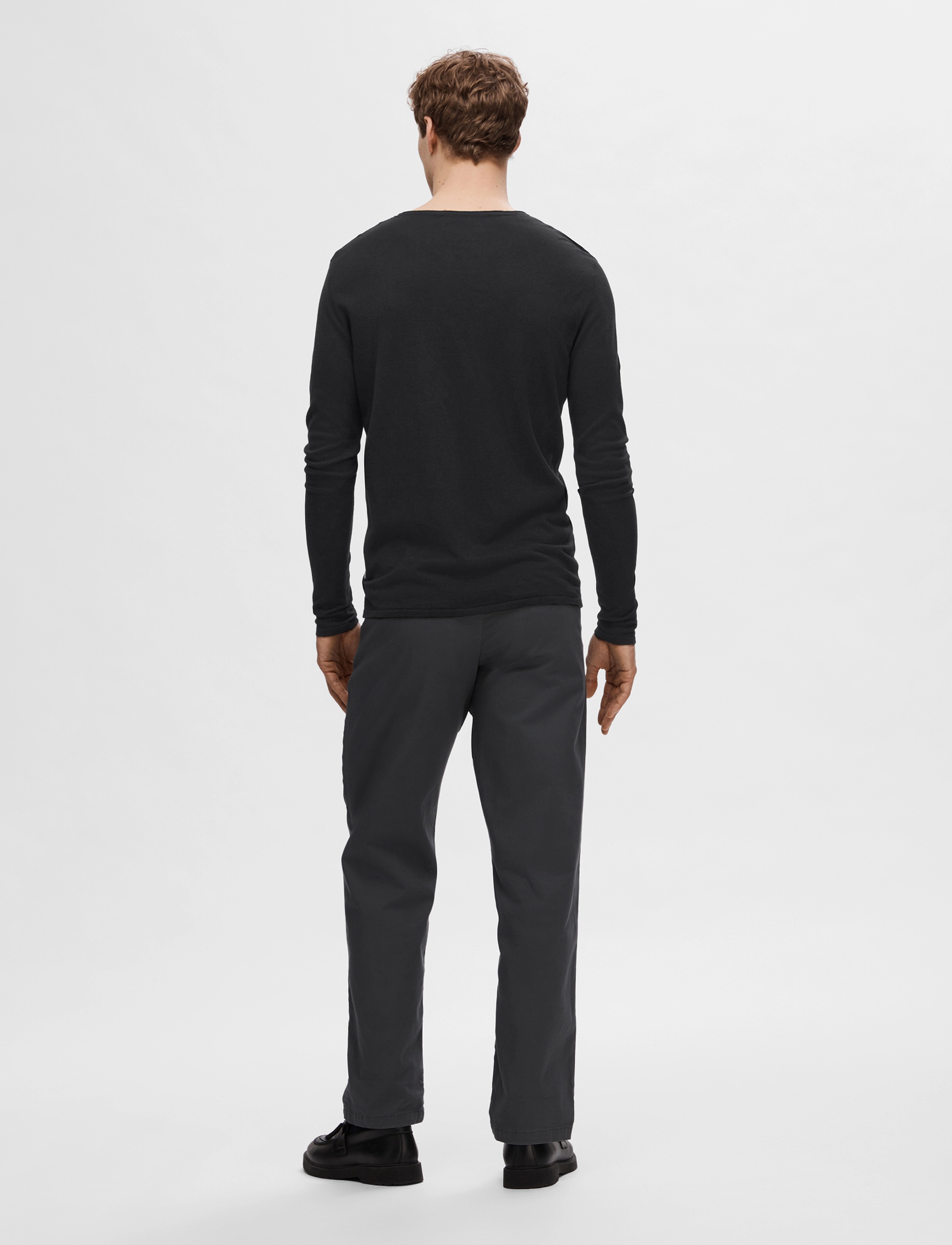 Selected - SLHROME LS KNIT CREW NECK - pulls col rond - black - 3