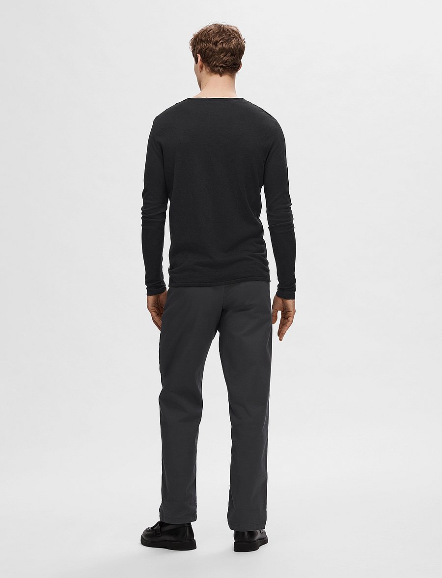Selected - SLHROME LS KNIT CREW NECK - pulls col rond - black - 3