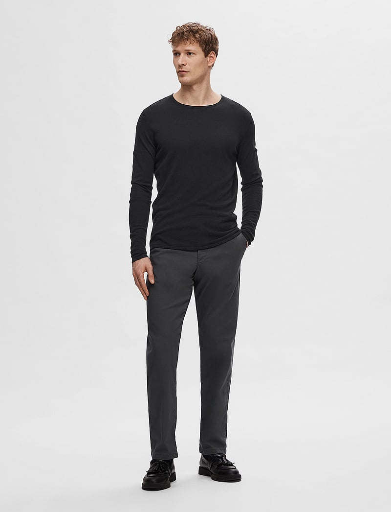 Selected - SLHROME LS KNIT CREW NECK - rundhals - black - 4