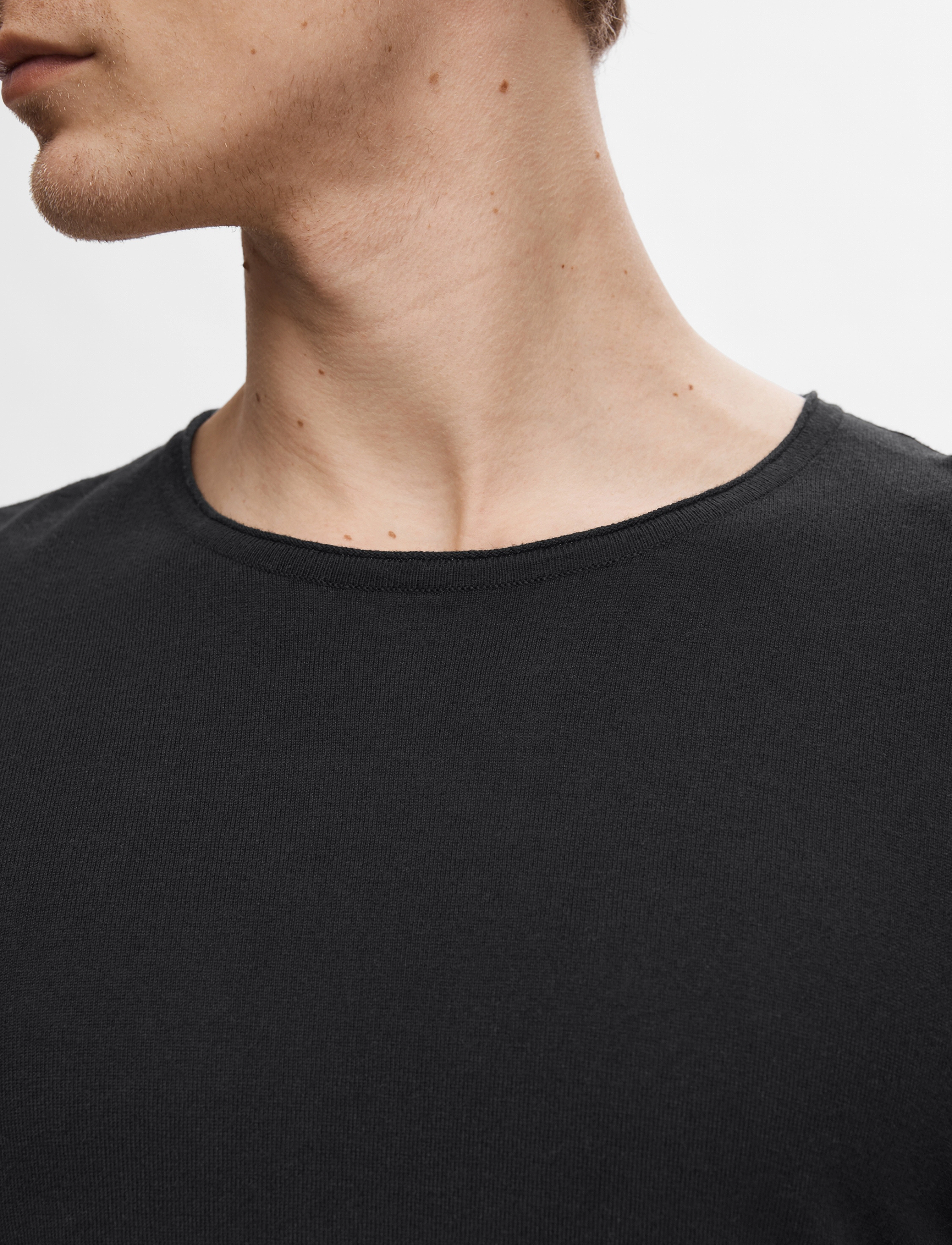 Selected - SLHROME LS KNIT CREW NECK - pulls col rond - black - 5