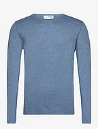 SLHROME LS KNIT CREW NECK NOOS - BLUE SHADOW