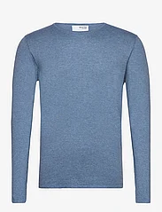 Selected Homme - SLHROME LS KNIT CREW NECK NOOS - knitted round necks - blue shadow - 0