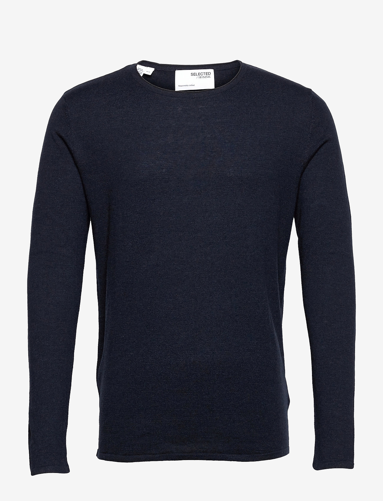 Selected Homme - SLHROME LS KNIT CREW NECK NOOS - perusneuleet - dark sapphire - 0