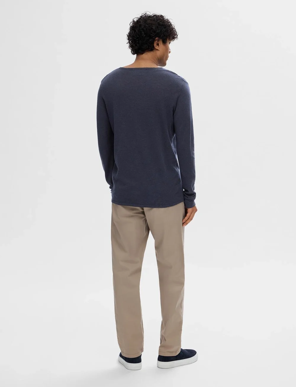Selected - SLHROME LS KNIT CREW NECK - Ümmarguse kaelusega kudumid - dark sapphire - 3