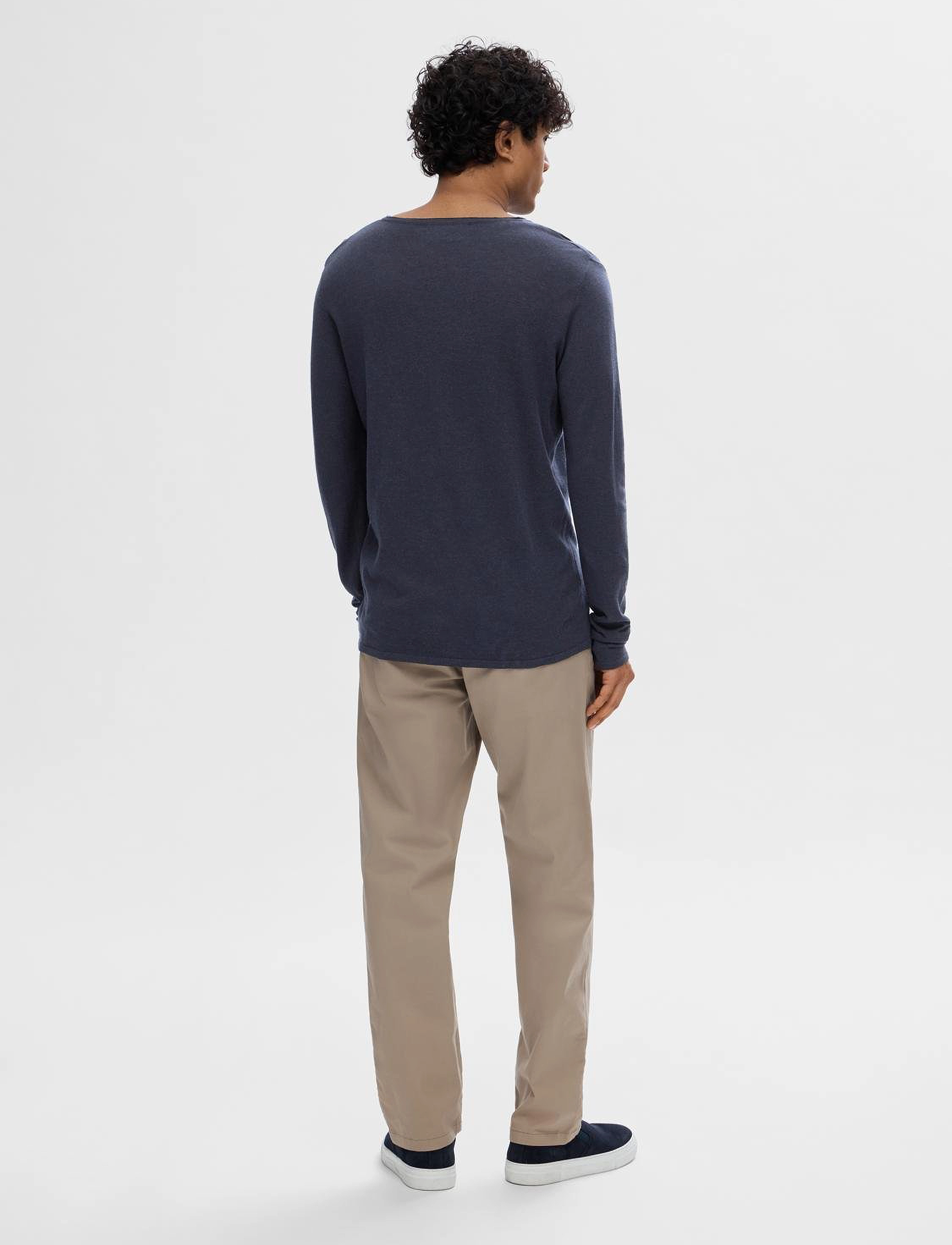 Selected - SLHROME LS KNIT CREW NECK - pulls col rond - dark sapphire - 3