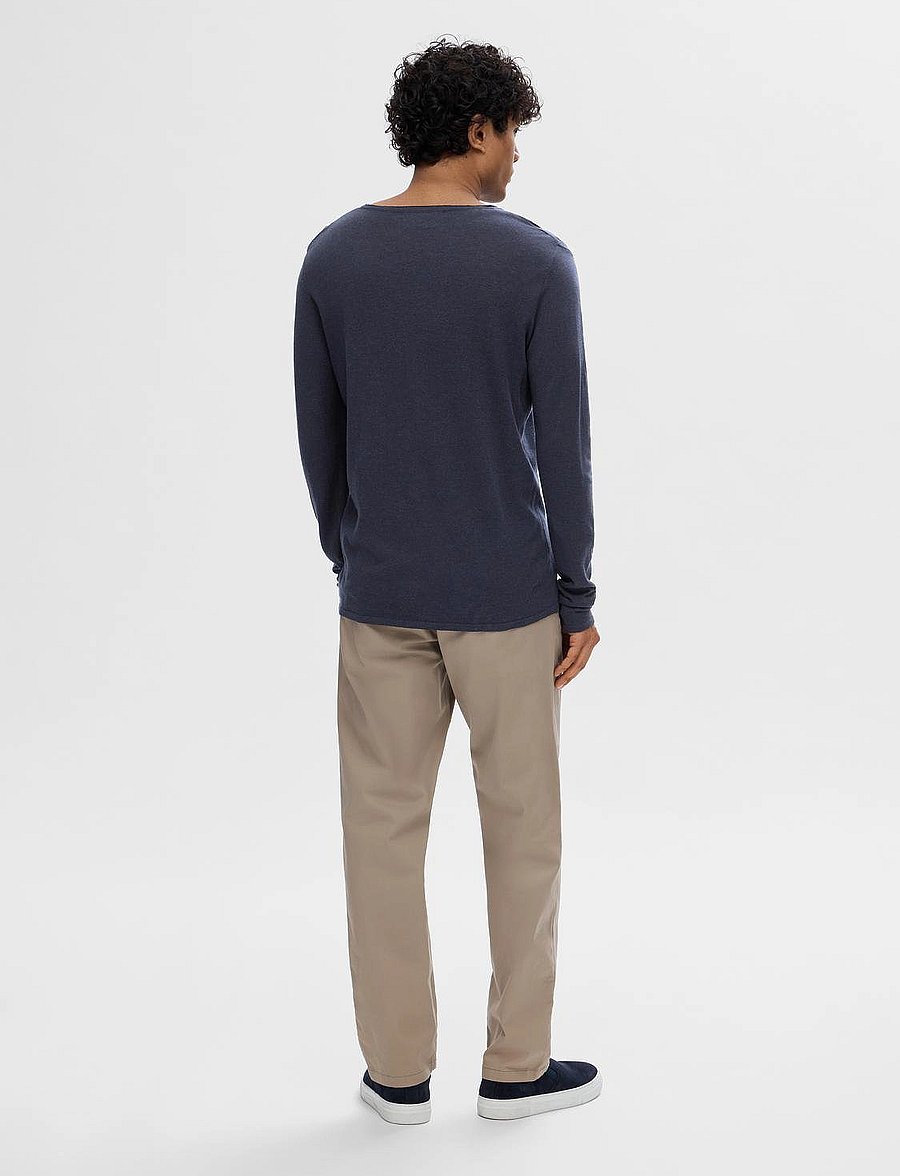 Selected - SLHROME LS KNIT CREW NECK - okrągły dekolt - dark sapphire - 3