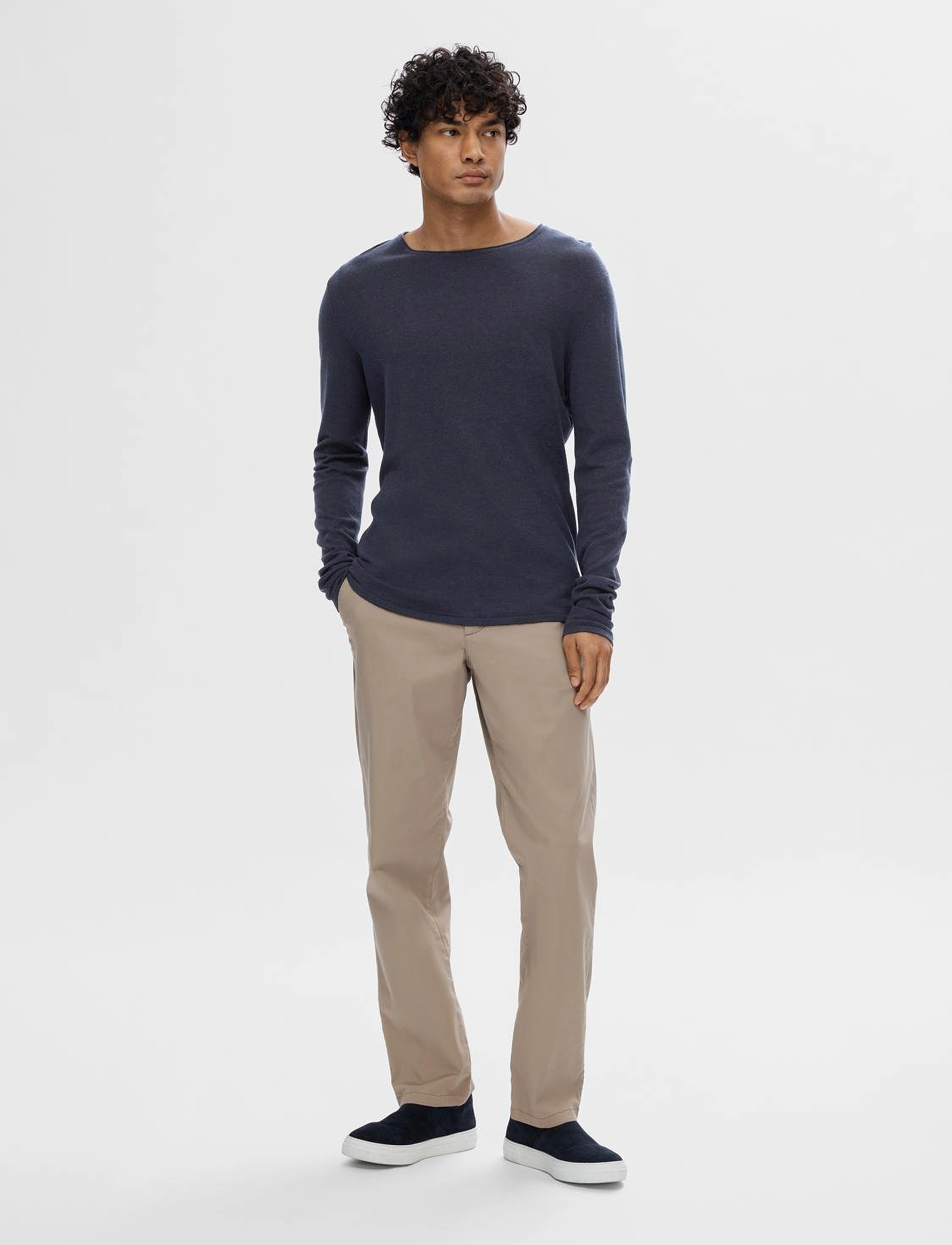 Selected - SLHROME LS KNIT CREW NECK - pulls col rond - dark sapphire - 4