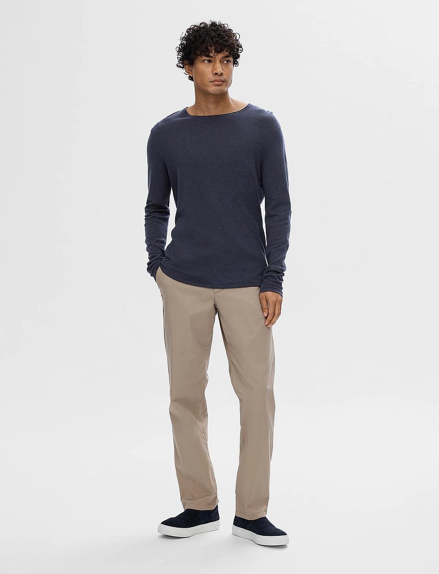 Selected - SLHROME LS KNIT CREW NECK - okrągły dekolt - dark sapphire - 4