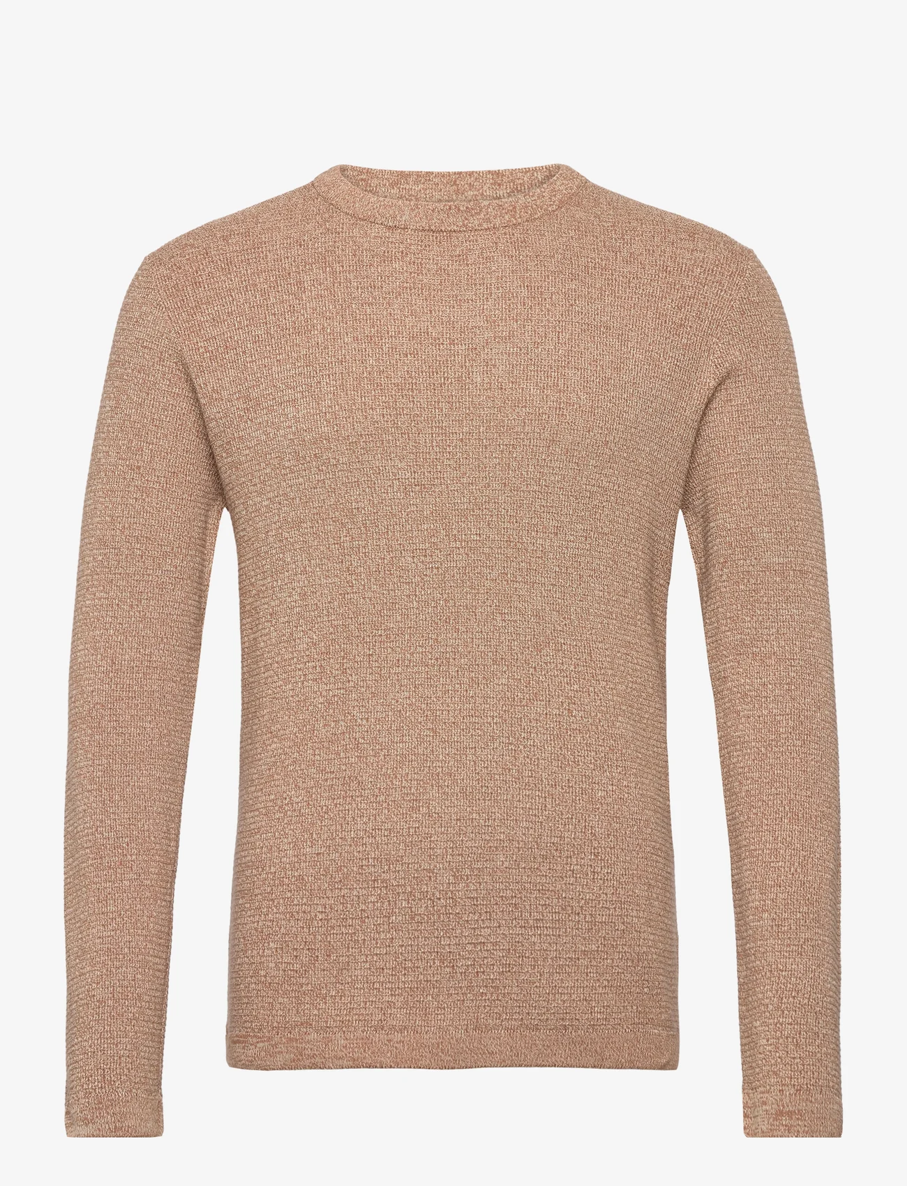 Selected Homme - SLHROCKS LS KNIT CREW NECK W - perusneuleet - toasted coconut - 0