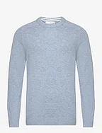 SLHNEWCOBAN LAMBS WOOL CREW NECK W NOOS - LIGHT BLUE