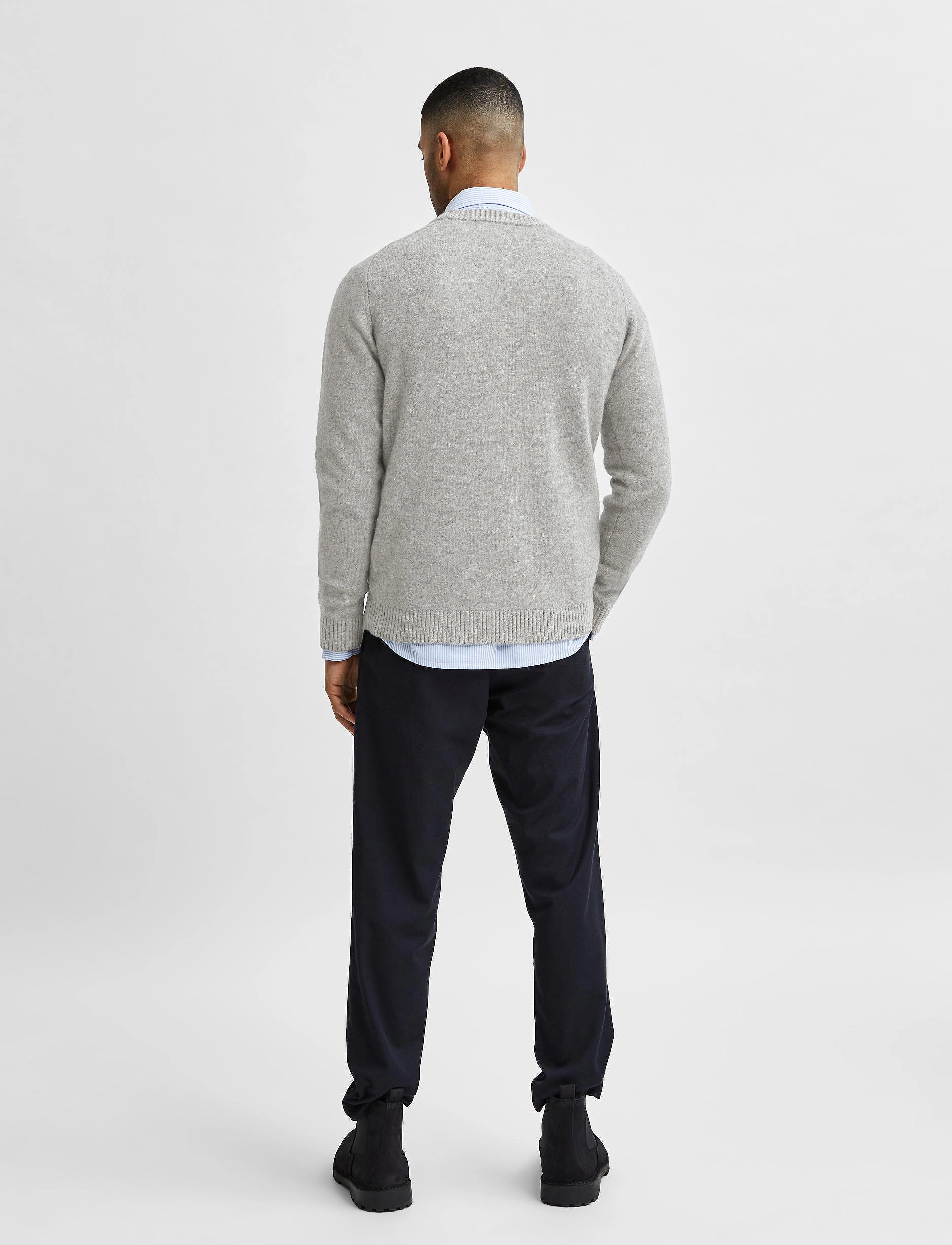 Selected - SLHNEWCOBAN LAMBS WOOL CREW NECK W NOOS - medium grey melange - 3