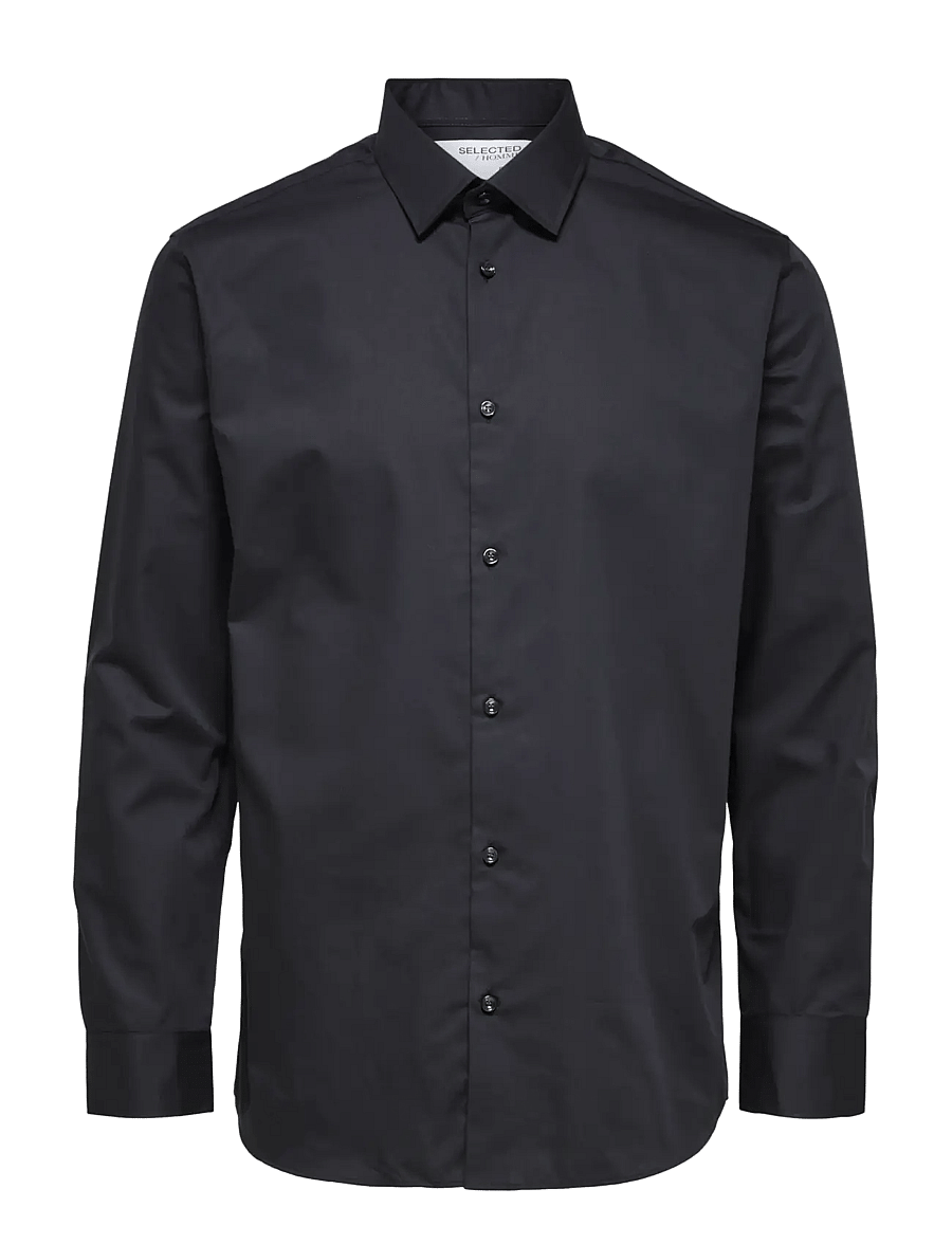 Selected - SLMSLIMFILIP ETHAN SHIRT LS CLASSIC NOOS - casual skjorter - black - 1
