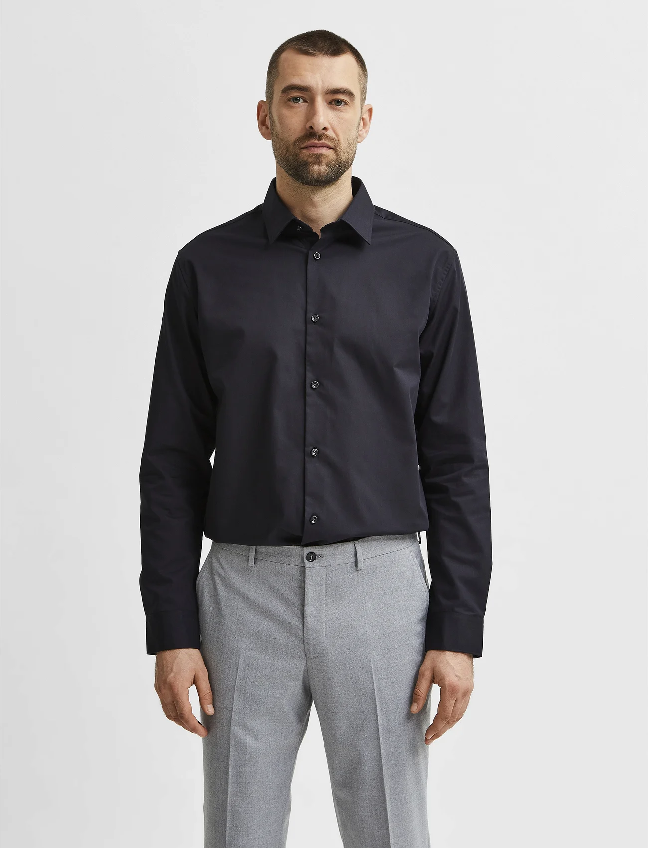 Selected Homme - SLHSLIMETHAN SHIRT LS CLASSIC NOOS - formele overhemden - black - 0