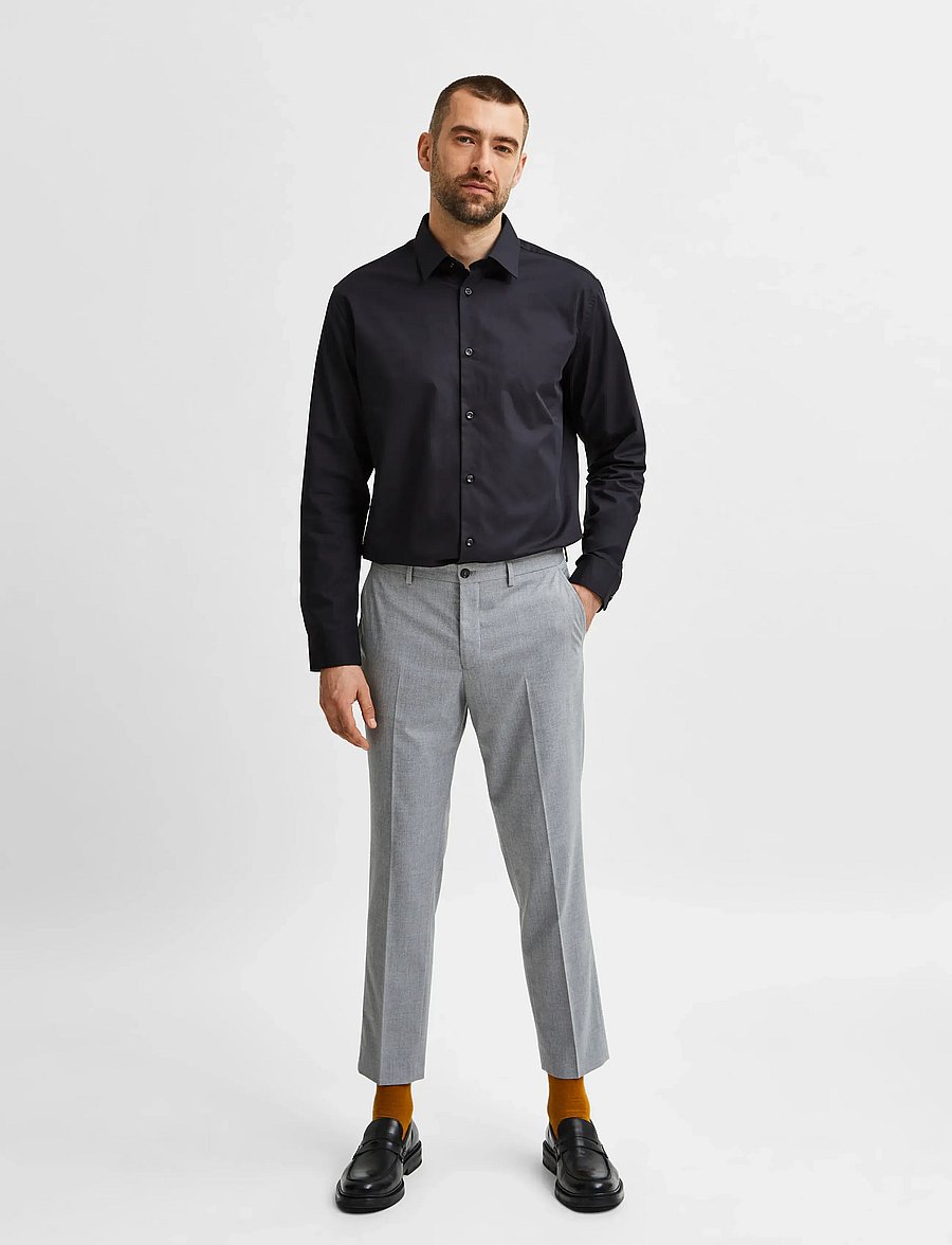 Selected - SLMSLIMFILIP ETHAN SHIRT LS CLASSIC NOOS - casual skjorter - black - 4
