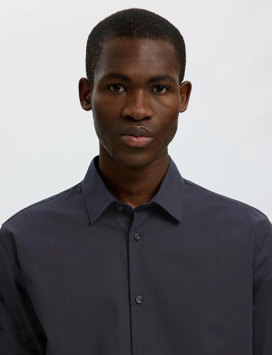 Selected - SLMSLIMFILIP ETHAN SHIRT LS CLASSIC NOOS - casual skjorter - black - 5