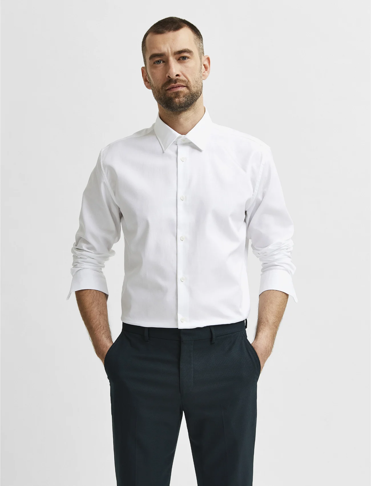 Selected Homme - SLHSLIMETHAN SHIRT LS CLASSIC NOOS - business-hemden - bright white - 0