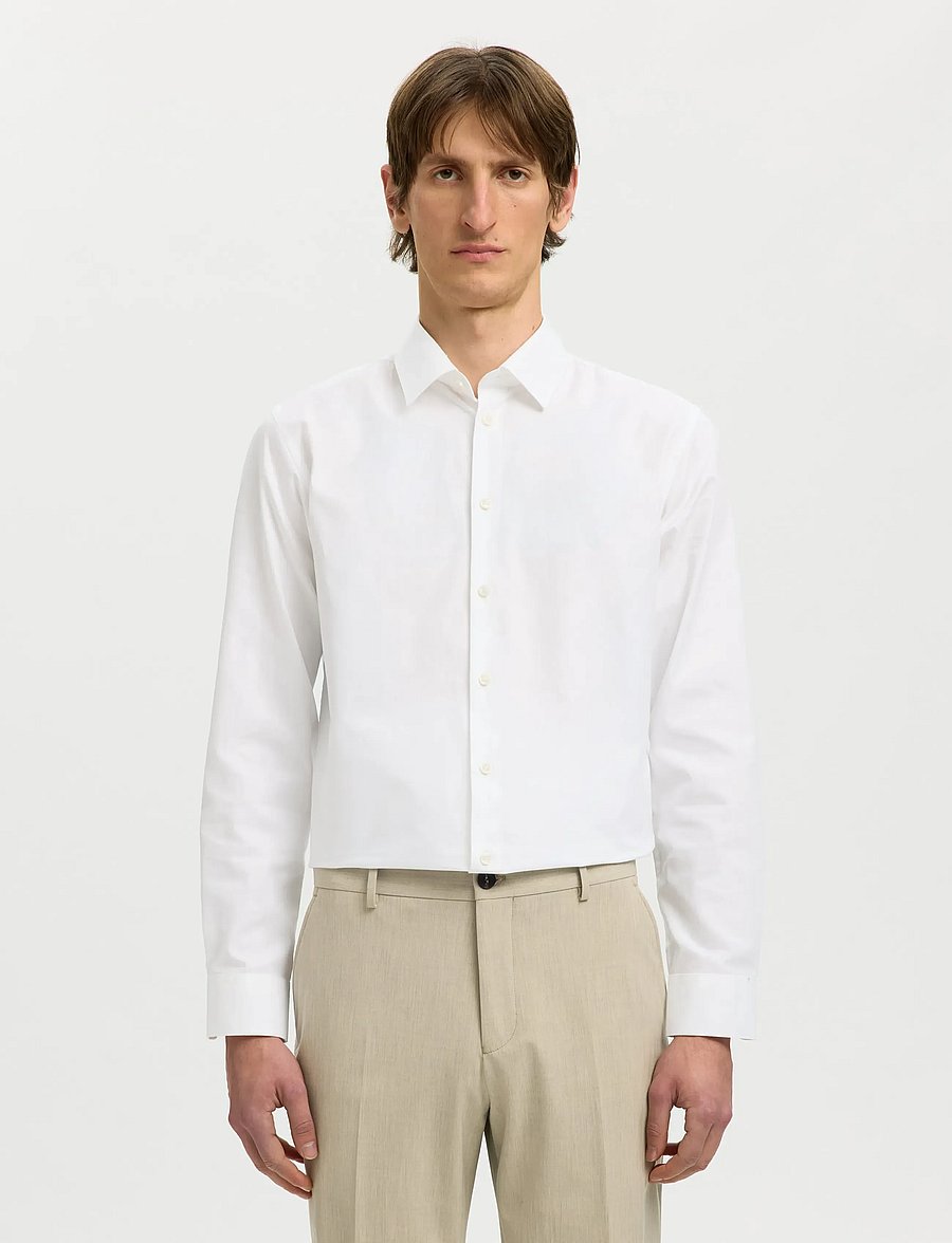 Selected - SLHSLIMETHAN SHIRT LS CLASSIC NOOS - casual overhemden - bright white - 0
