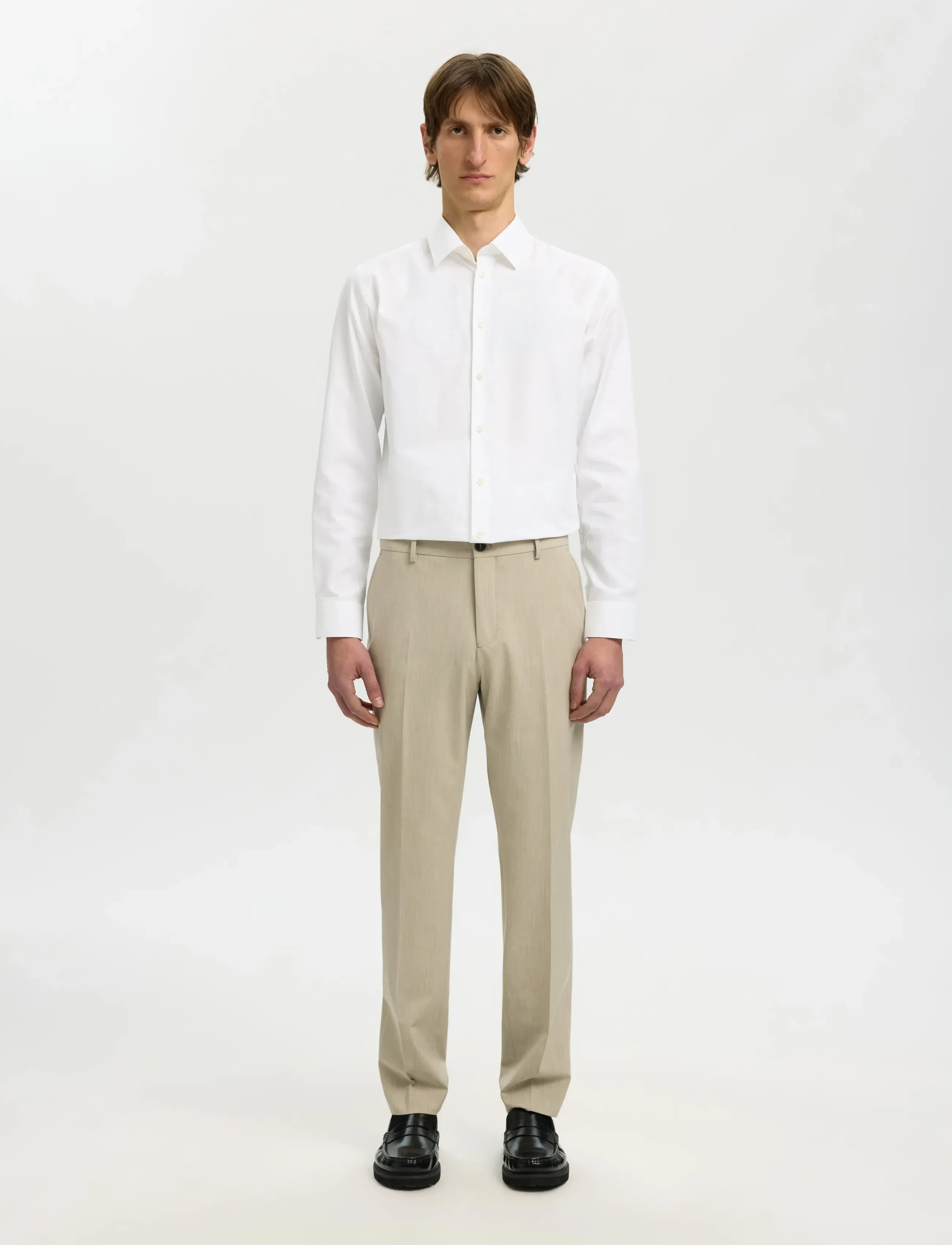 Selected - SLHSLIMETHAN SHIRT LS CLASSIC NOOS - casual overhemden - bright white - 4