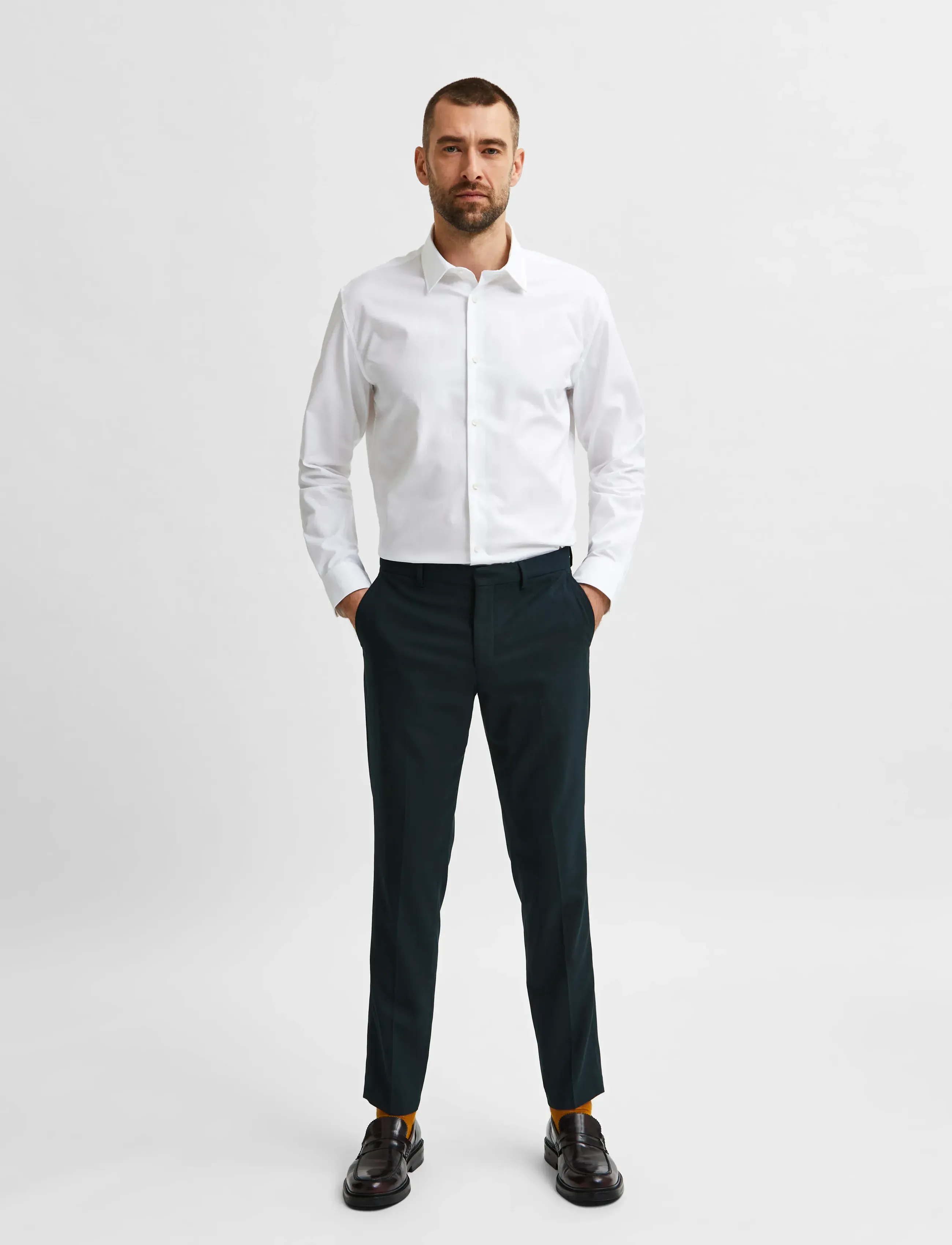 Selected - SLHSLIMETHAN SHIRT LS CLASSIC NOOS - casual overhemden - bright white - 5
