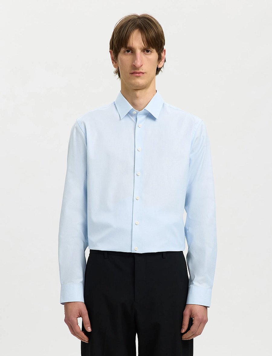 Selected - SLMSLIMFILIP ETHAN SHIRT LS CLASSIC NOOS - freizeithemden - light blue - 0