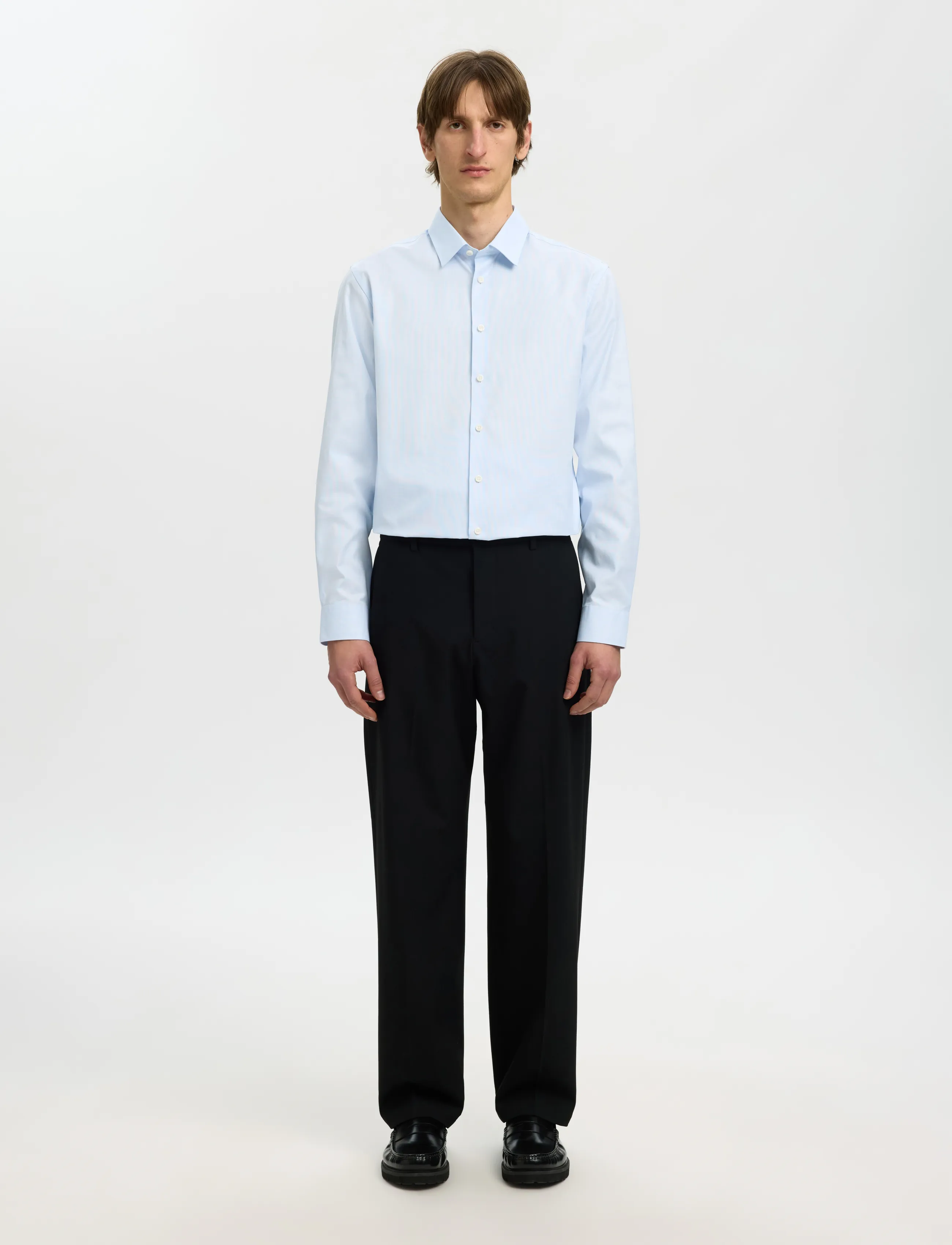 Selected - SLMSLIMFILIP ETHAN SHIRT LS CLASSIC NOOS - freizeithemden - light blue - 4