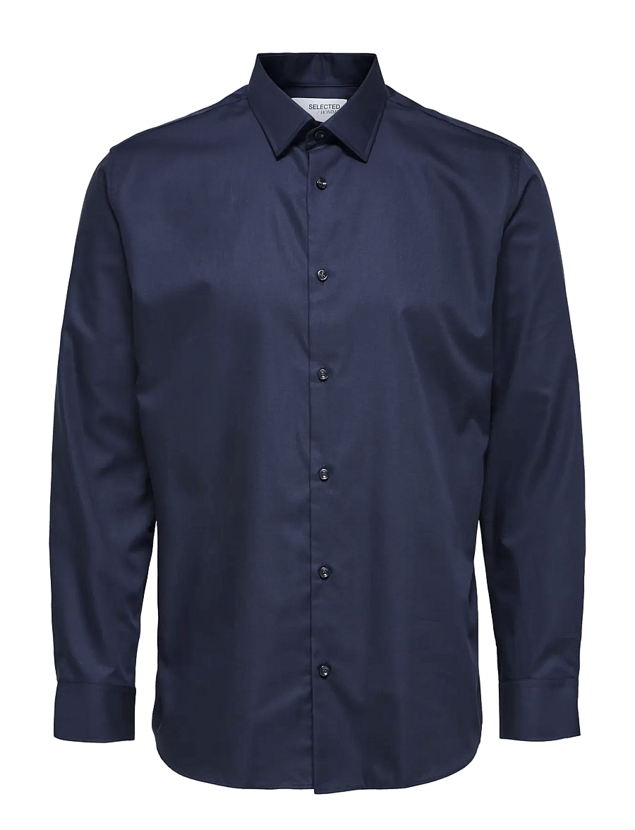Selected - SLMSLIMFILIP ETHAN SHIRT LS CLASSIC NOOS - casual skjorter - peacoat - 1