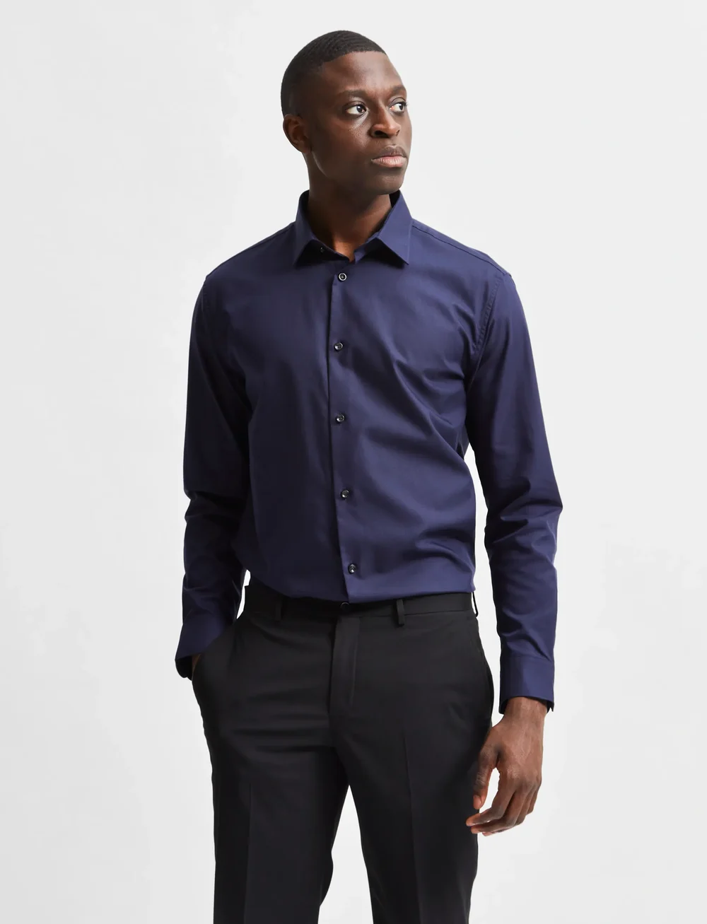 Selected - SLHSLIMETHAN SHIRT LS CLASSIC NOOS - casual hemden - peacoat - 0