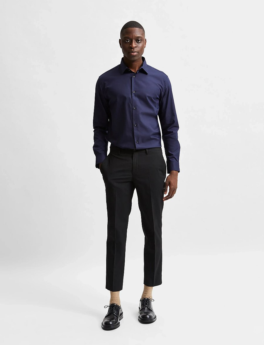Selected - SLMSLIMFILIP ETHAN SHIRT LS CLASSIC NOOS - casual skjorter - peacoat - 3