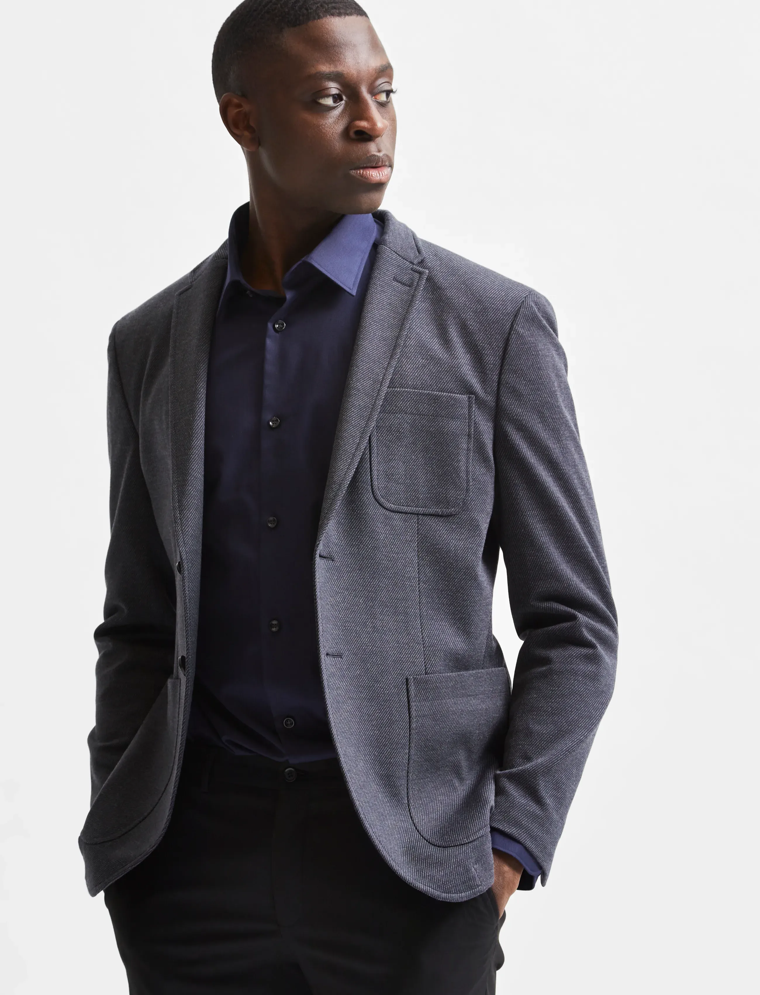 Selected - SLMSLIMFILIP ETHAN SHIRT LS CLASSIC NOOS - freizeithemden - peacoat - 5