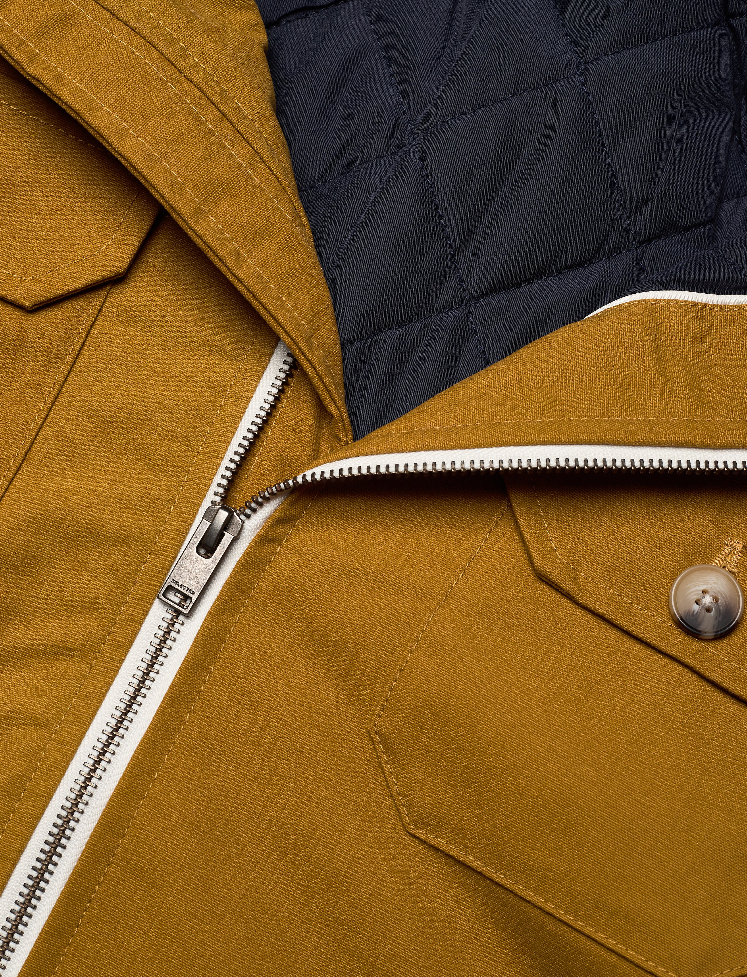 Selected - SLHBAKER PADDED COTTON JKT W - tapenade - 2