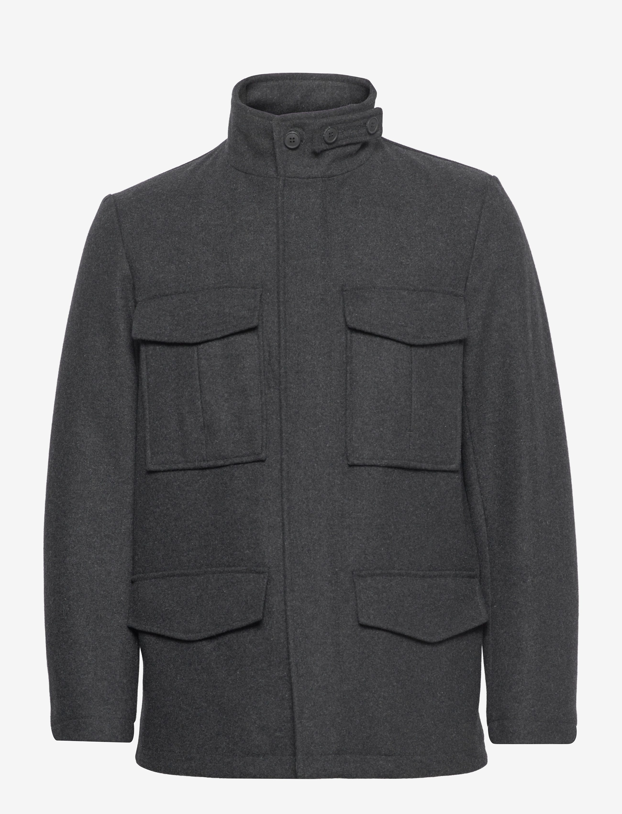 Selected Homme - SLHLEEDS WOOL  FIELD JKT  B - dark grey - 0