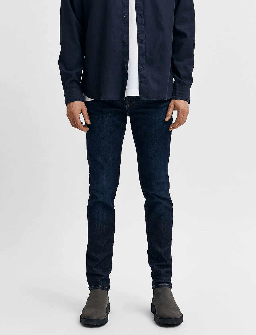 Selected - SLH175-SLIMLEON 6291 DB SUPER JNS NOOS - slim-fit jeans - dark blue denim - 0