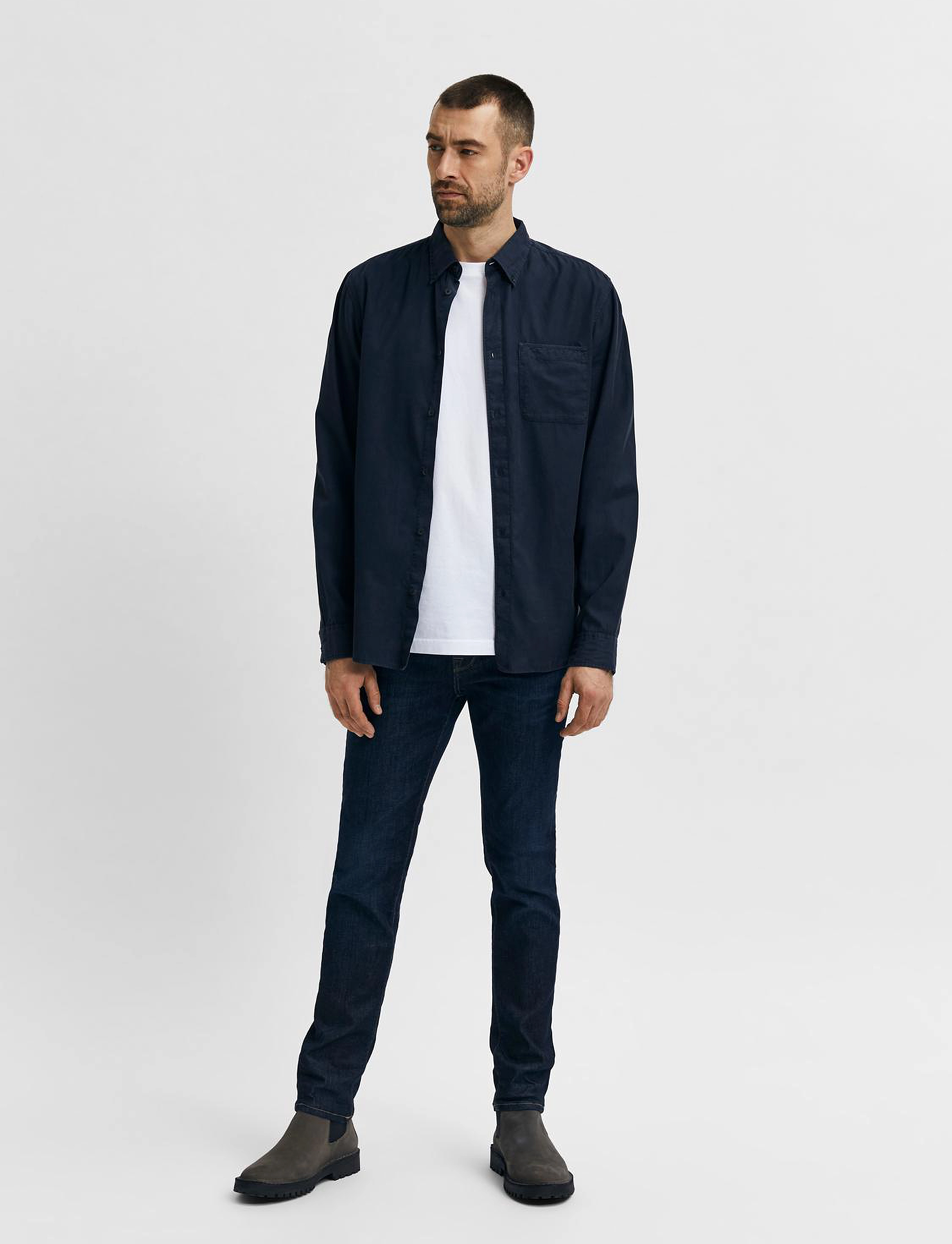 Selected - SLH175-SLIMLEON 6291 DB SUPER JNS NOOS - slim jeans - dark blue denim - 4