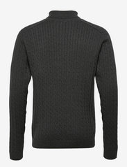 Selected Homme - SLHAIKO LS KNIT CABLE ROLL NECK B - basic knitwear - dark grey melange - 1