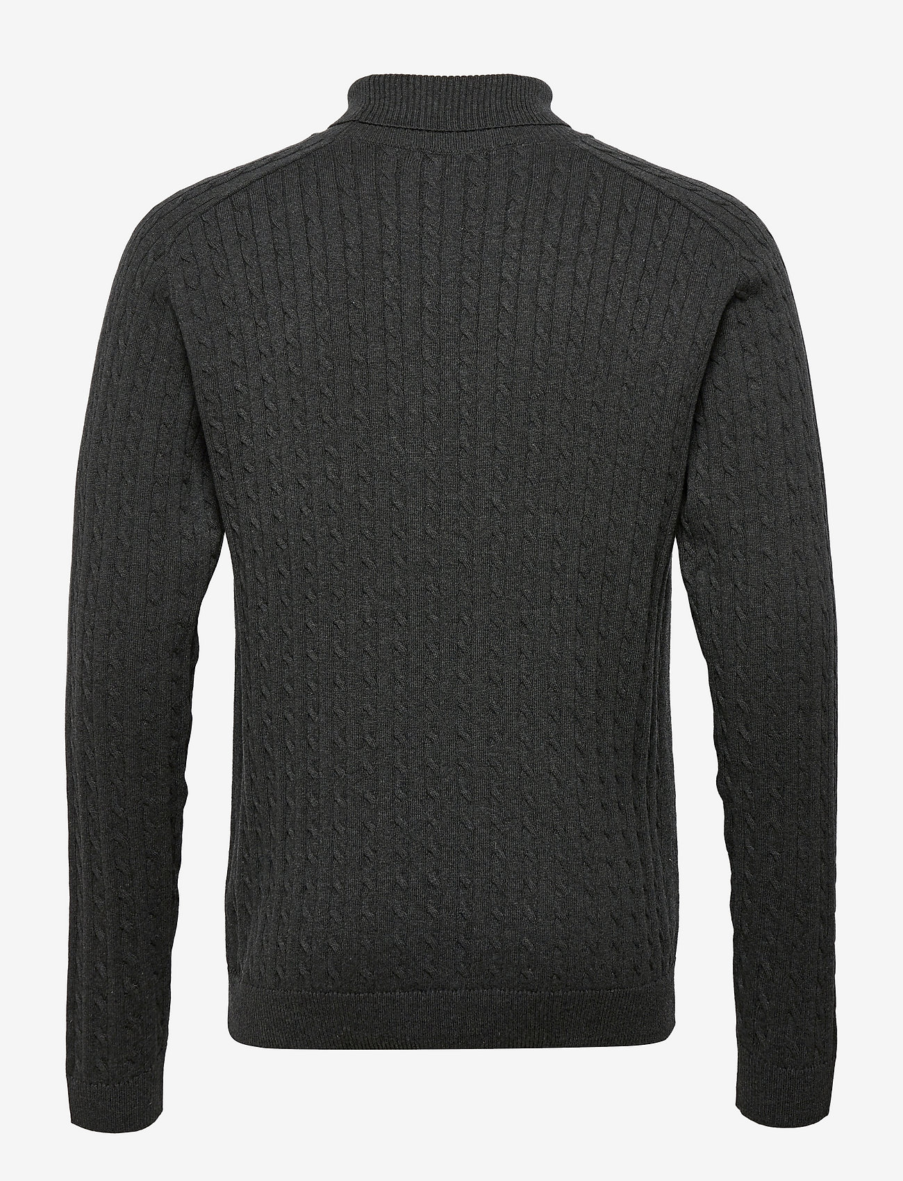 Selected Homme - SLHAIKO LS KNIT CABLE ROLL NECK B - dark grey melange - 1
