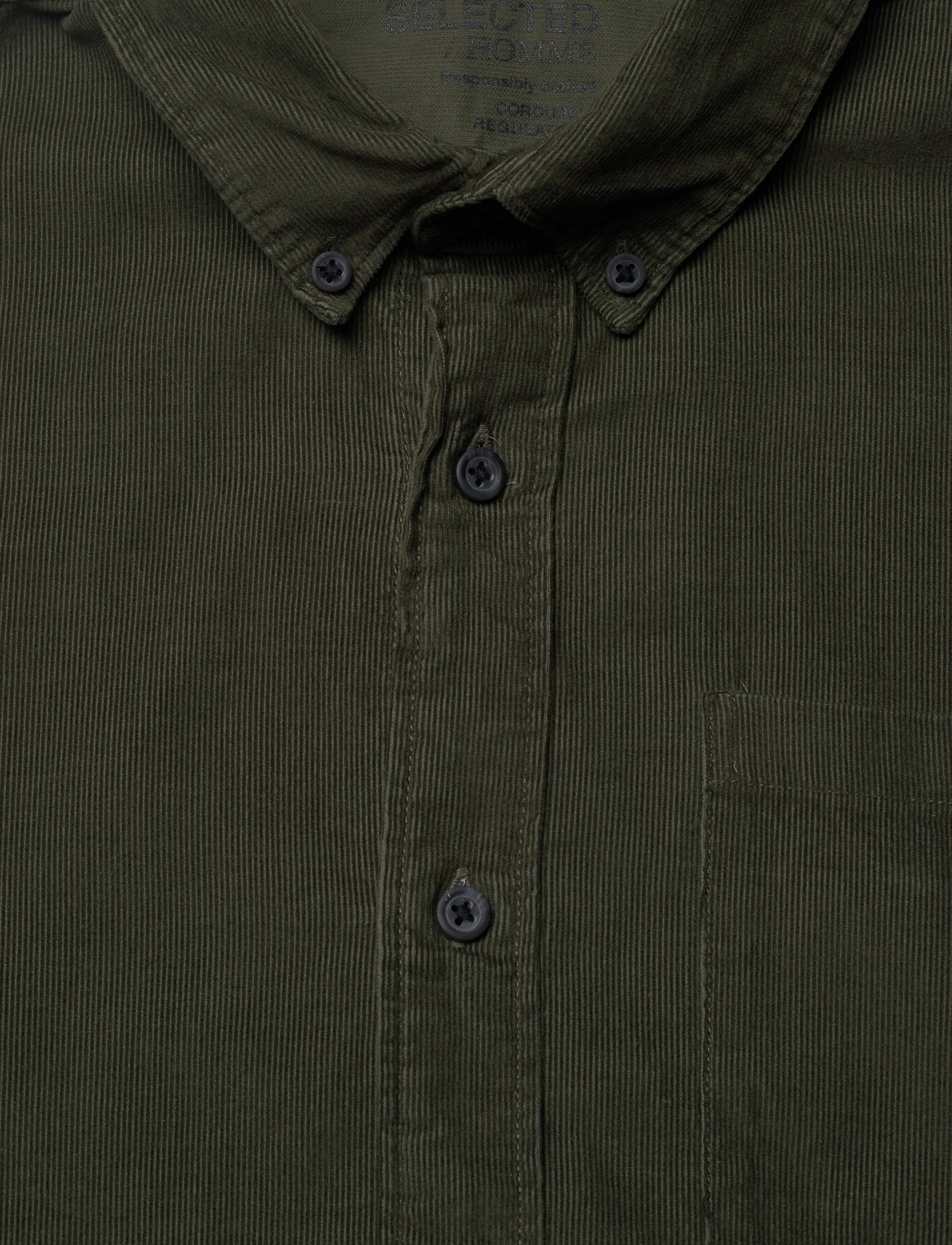 Selected Homme - SLHREGRICK-CORD SHIRT LS W - forest night - 2