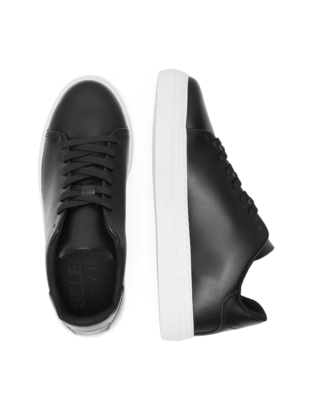 All black leather sneakers mens shop