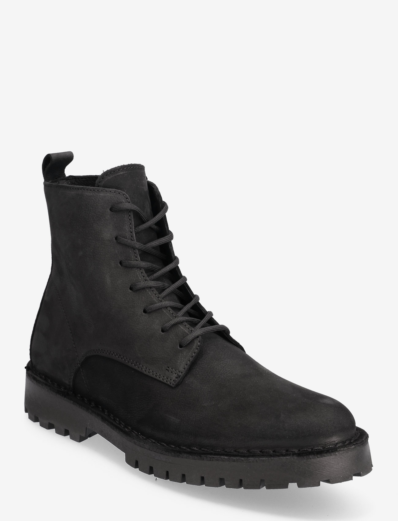 Selected Homme - SLHRICKY NUBUCK LACE-UP BOOT B - veter schoenen - black - 0