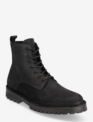 Selected Homme - SLHRICKY NUBUCK LACE-UP BOOT B - schnürschuhe - black - 0