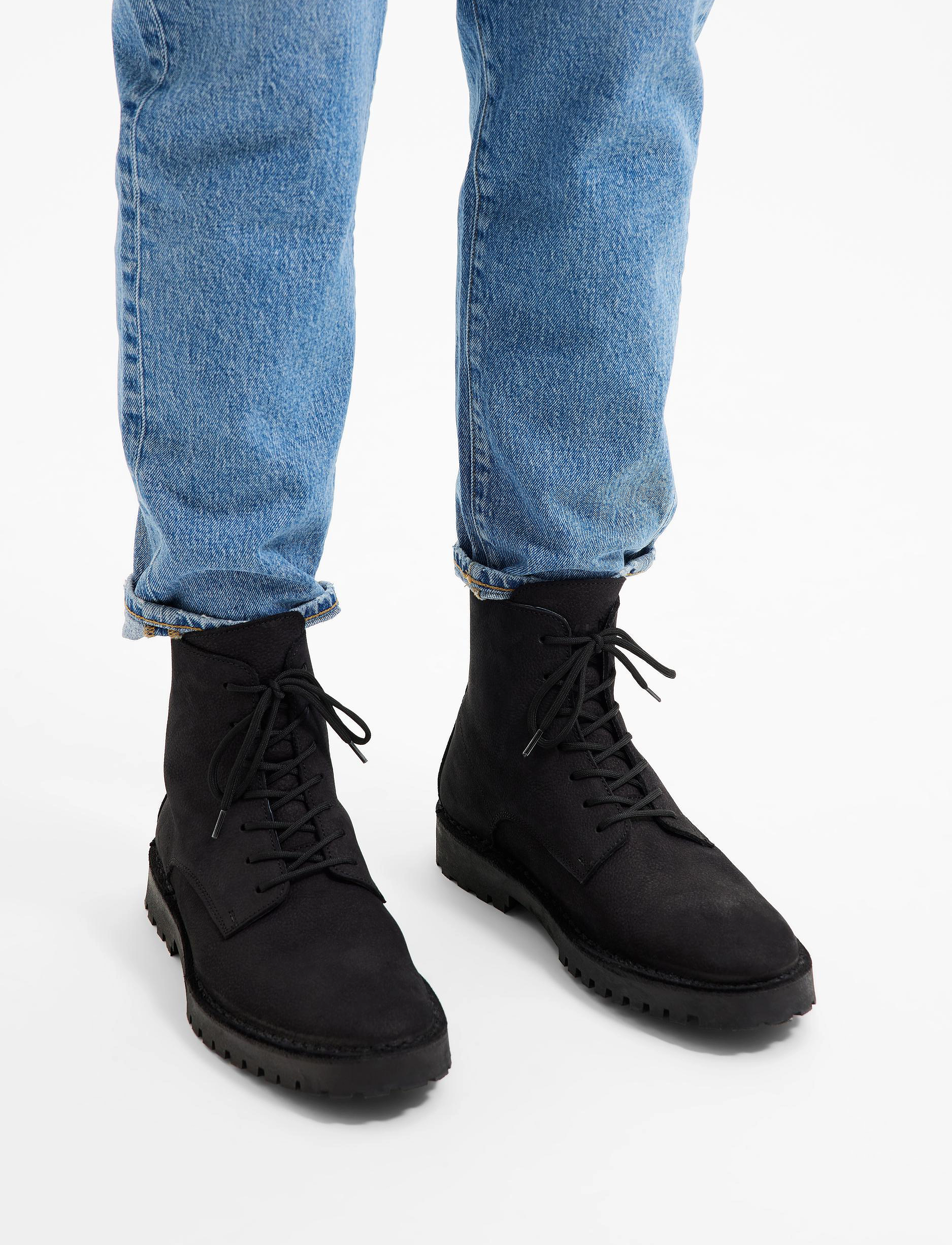 Selected Homme - SLHRICKY NUBUCK LACE-UP BOOT B - black - 5