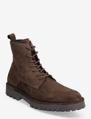 Selected Homme - SLHRICKY NUBUCK LACE-UP BOOT B - lace ups - demitasse - 0