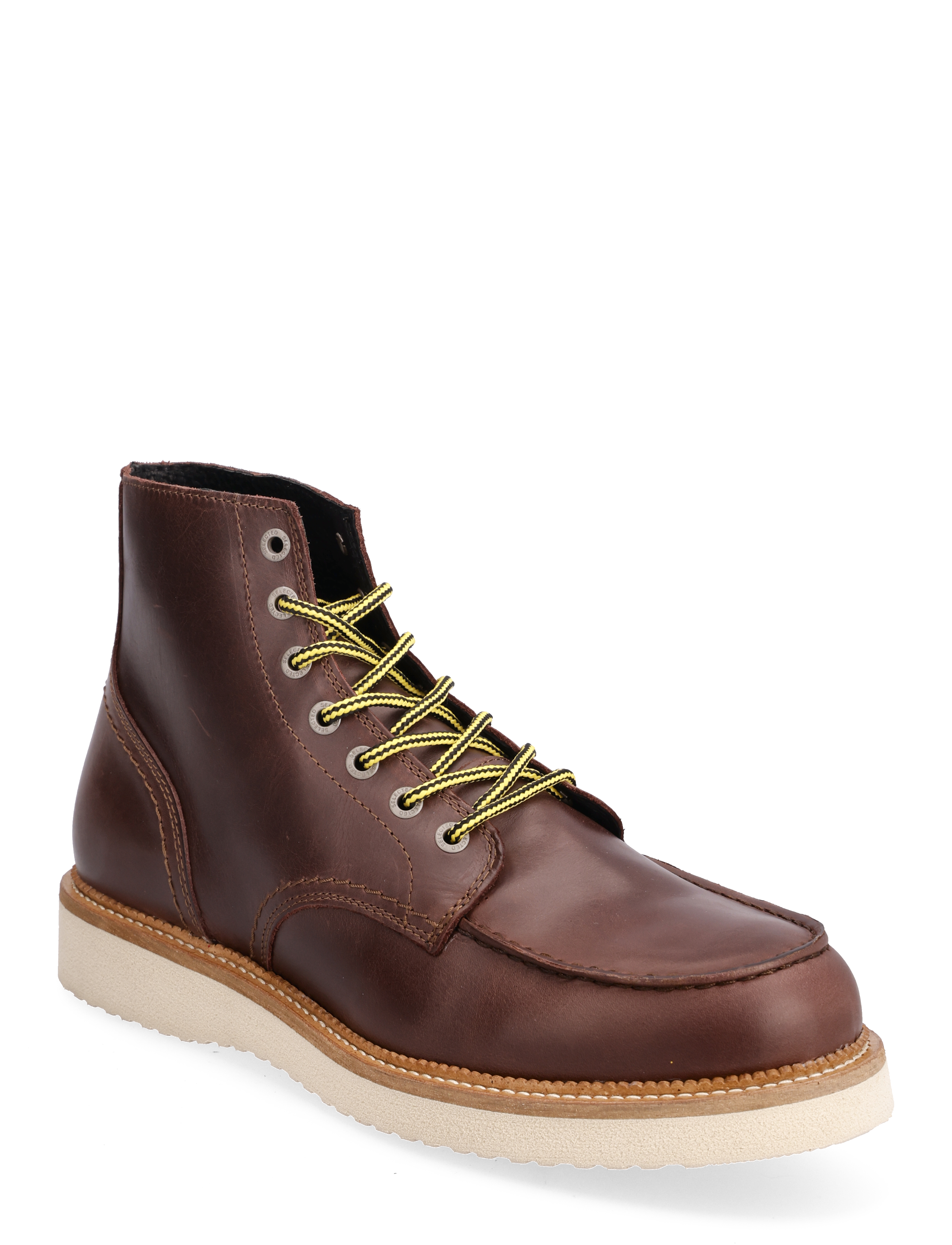 Selected Homme - SLHTEO NEW LEATHER MOC-TOE BOOT B NOOS - demitasse - 0